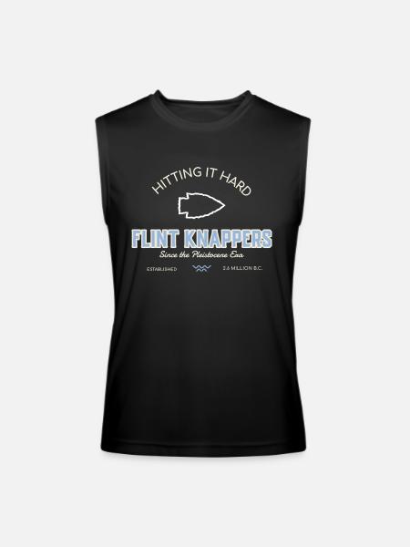 Flint Knappers Hitting ISince the Pleistocene Era - Men’s Performance Sleeveless Shirt - black - Front