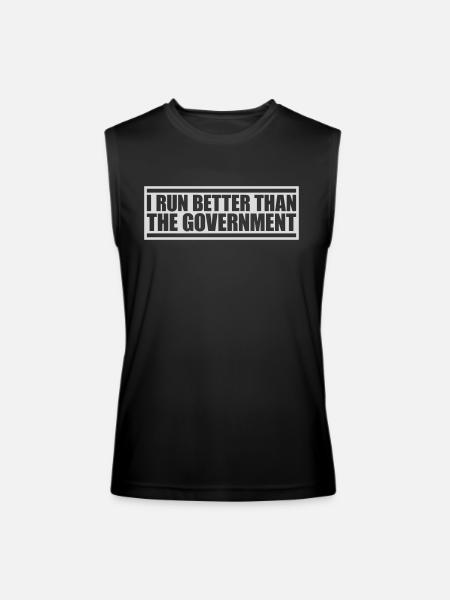 run better than government - Men’s Performance Sleeveless Shirt - black