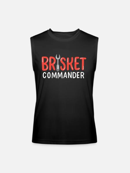 Brisket Commander Bbq Grillmaster - Men’s Performance Sleeveless Shirt - black