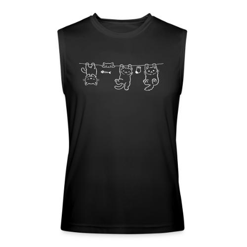 Minimalist Hanging Cats Line Art - Cute Kittens - Men’s Performance Sleeveless Shirt