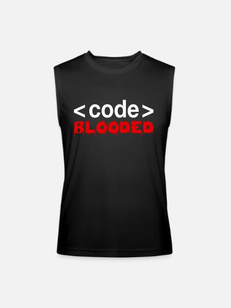 Code Blooded Funny Programming Computer - Men’s Performance Sleeveless Shirt - black