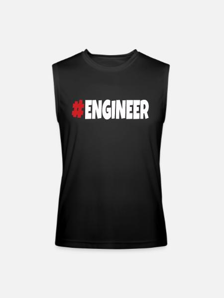 #engineer red&white - Men’s Performance Sleeveless Shirt - black