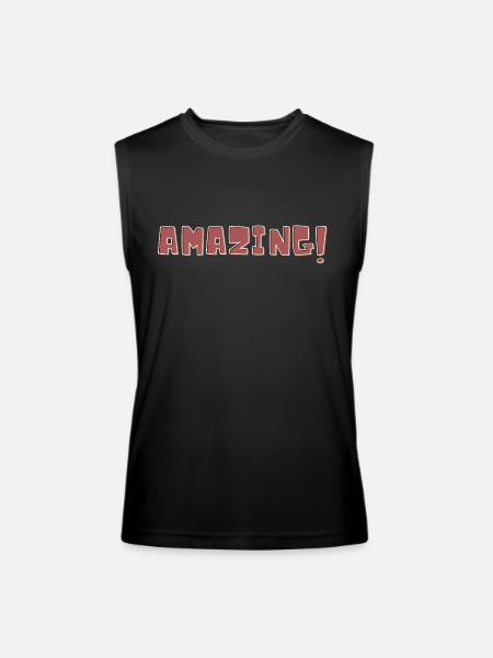 amazing! text logo - Men’s Performance Sleeveless Shirt - black