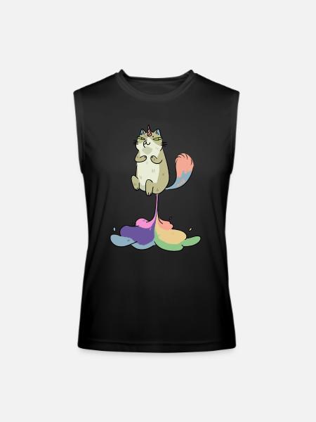 Funny Unicorn Cat - Men’s Performance Sleeveless Shirt - black - Front