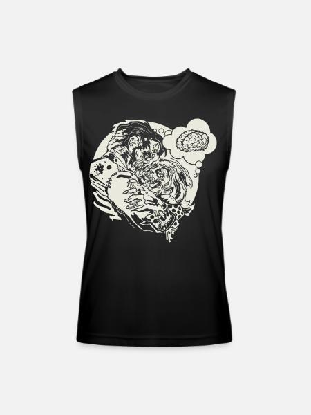 Funny Zombie Love - Men’s Performance Sleeveless Shirt - black