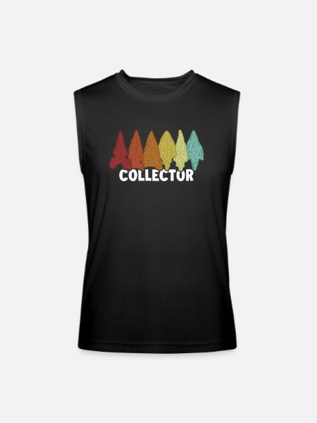 Collector Rocks Flint Artifact Hunter Arrowhead - Men’s Performance Sleeveless Shirt - black - Front