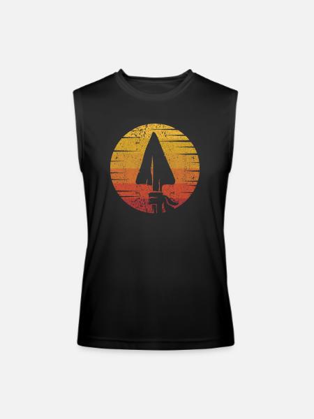 Retro Rocks Flint Artifact Hunter Arrowhead - Men’s Performance Sleeveless Shirt - black - Front