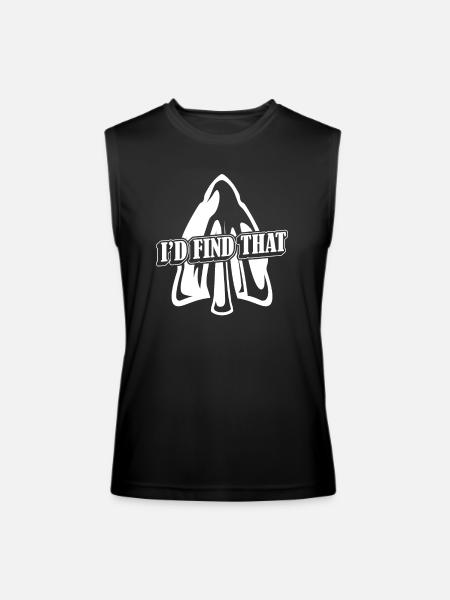 I'd Find That Artifact Rocks Flint Arrowhead - Men’s Performance Sleeveless Shirt - black - Front