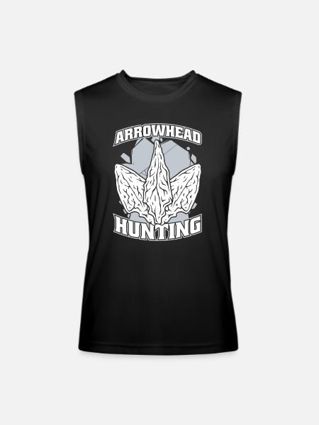 Arrowhead Hunting Flint Artifact Rocks Arrowhead - Men’s Performance Sleeveless Shirt - black - Front