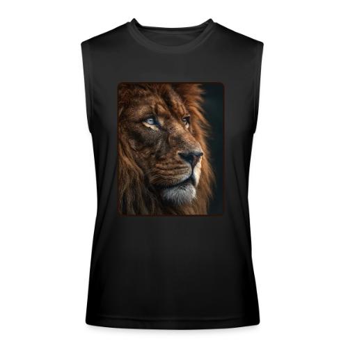 Lion Portrait Majestic Wildlife Design - Men’s Performance Sleeveless Shirt