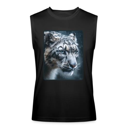 Snow Leopard Blue Eyes Design - Men’s Performance Sleeveless Shirt