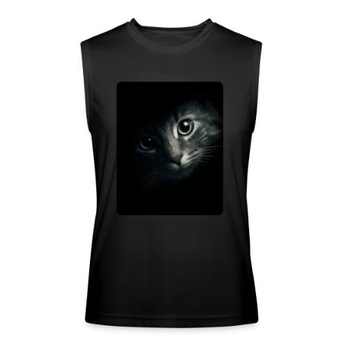 Cat Face in Shadow Close-Up Design - Men’s Performance Sleeveless Shirt