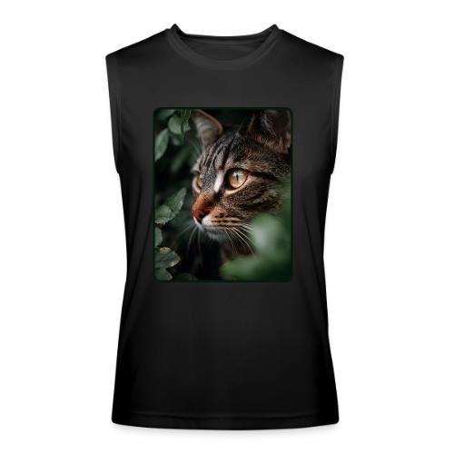 Tabby Cat Jungle Eyes Design - Men’s Performance Sleeveless Shirt