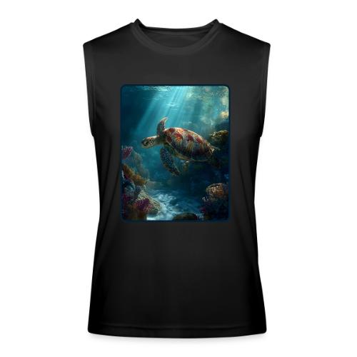 Sea Turtle Coral Reef Design - Men’s Performance Sleeveless Shirt
