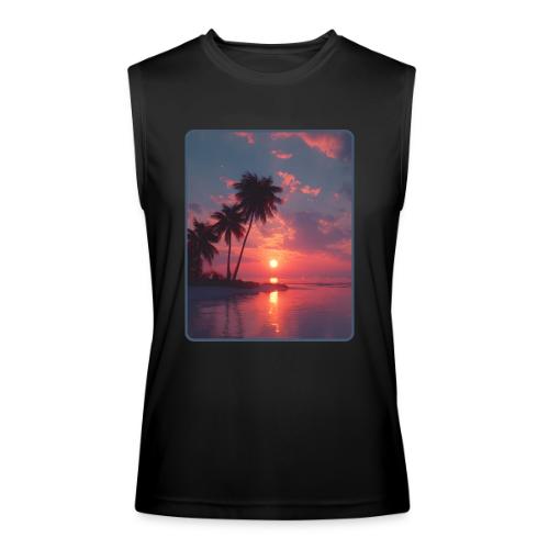 Tropical Sunset Ocean Reflection Design - Men’s Performance Sleeveless Shirt