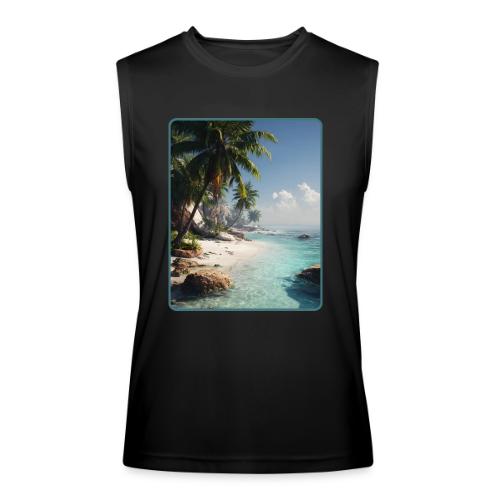 Tropical Beach Paradise Palm Design - Men’s Performance Sleeveless Shirt