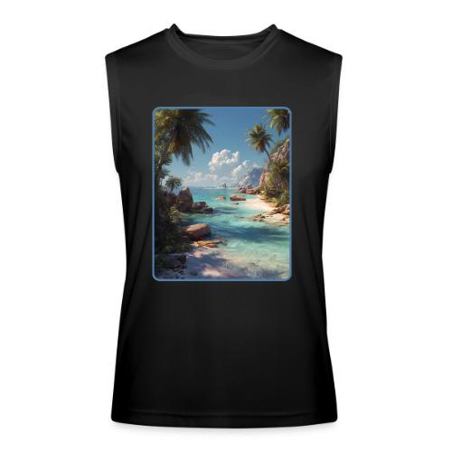 Tropical Island Paradise Ocean Design - Men’s Performance Sleeveless Shirt