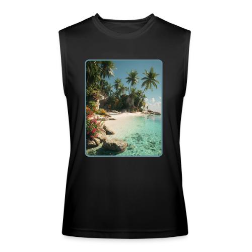 Serene Tropical Beach Floral Design - Men’s Performance Sleeveless Shirt