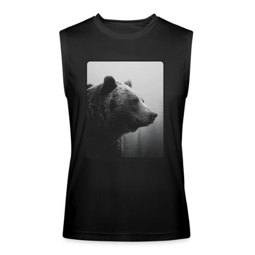 Grizzly Bear Black White Portrait Design - Men’s Performance Sleeveless Shirt