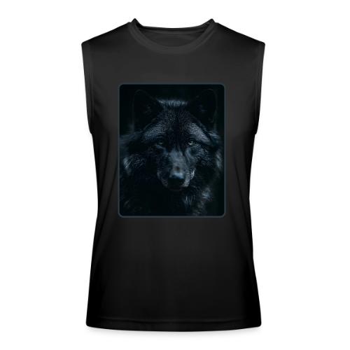 Black Wolf Intense Eyes Portrait Design - Men’s Performance Sleeveless Shirt