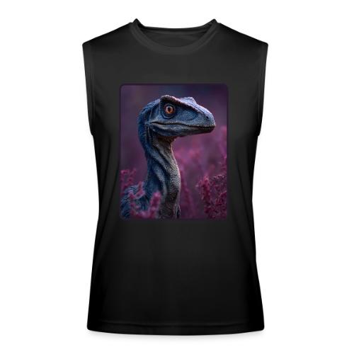 Blue Velociraptor Portrait Design - Men’s Performance Sleeveless Shirt