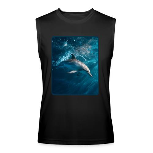 Dolphin Sunlit Ocean Serenity Design - Men’s Performance Sleeveless Shirt