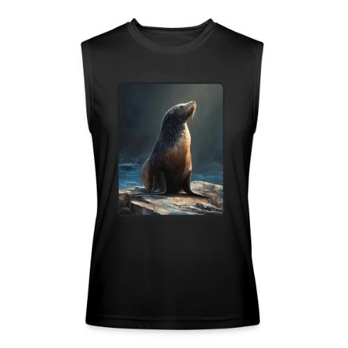 Fur Seal Artistic Shore Portrait Design - Men’s Performance Sleeveless Shirt