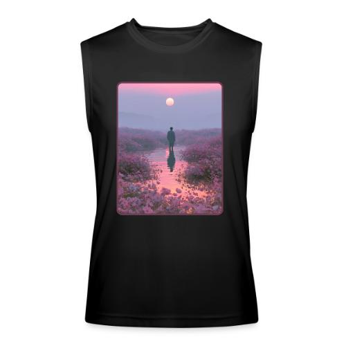 Ethereal Sunset Flower Field Art - Men’s Performance Sleeveless Shirt