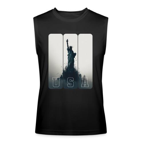 USA: Liberty Rising Over Manhattan - Men’s Performance Sleeveless Shirt