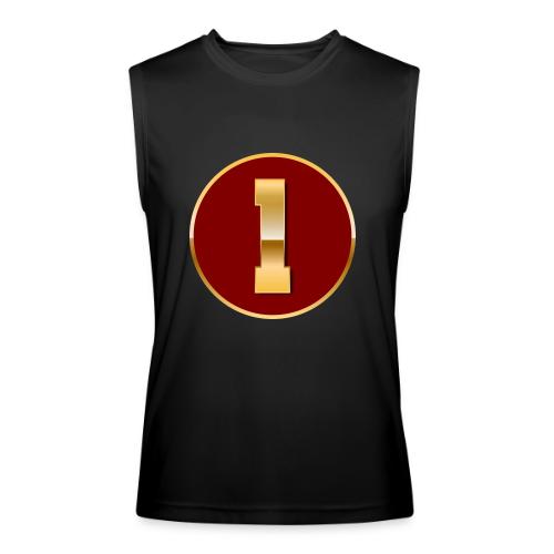 Number 1 in Gold Varsity Font - Men’s Performance Sleeveless Shirt