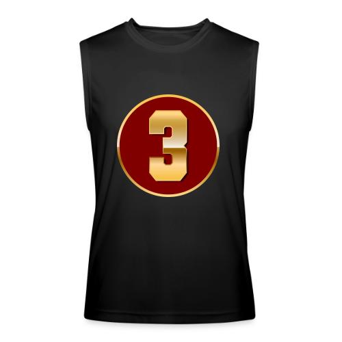Number 3 in Gold Varsity Font - Men’s Performance Sleeveless Shirt