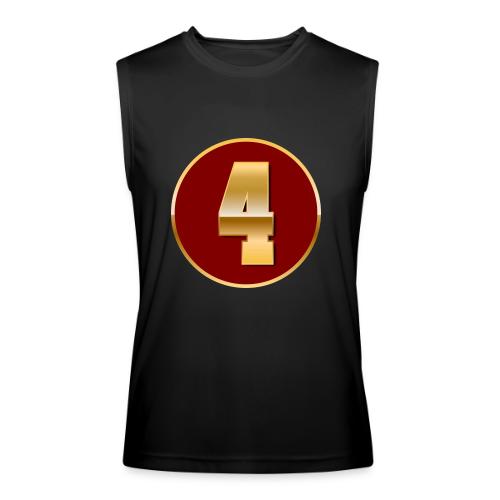 Number 4 in Gold Varsity Font - Men’s Performance Sleeveless Shirt