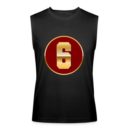 Number 6 in Gold Varsity Font - Men’s Performance Sleeveless Shirt