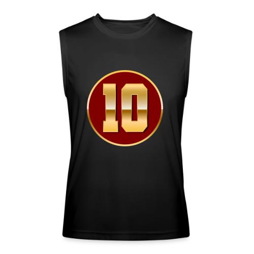 Number 10 in Gold Varsity Font - Men’s Performance Sleeveless Shirt