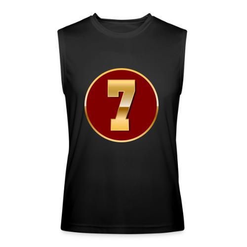 Number 7 in Gold Varsity Font - Men’s Performance Sleeveless Shirt