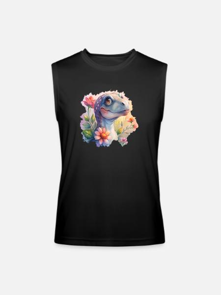 Prehistoric Florals - Men’s Performance Sleeveless Shirt - black