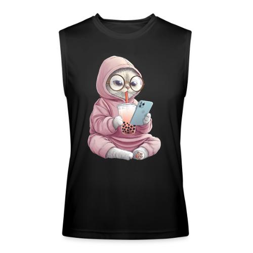 Cool Cat Bubble Tea Cartoon Design - Men’s Performance Sleeveless Shirt