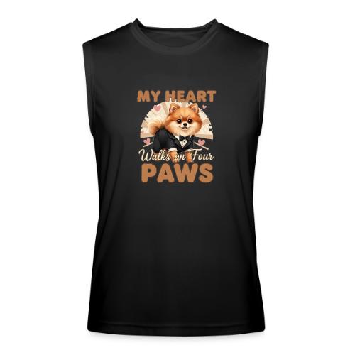My Heart Walks on Four Paws – Pomeranian tee - Men’s Performance Sleeveless Shirt