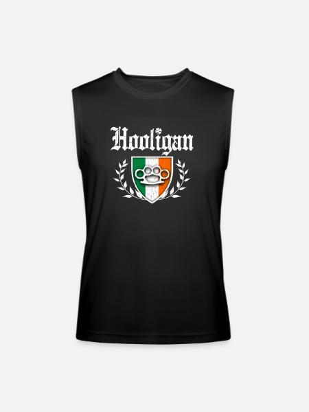 Irish Hooligan Crest vintage distressed look - Men’s Performance Sleeveless Shirt - black