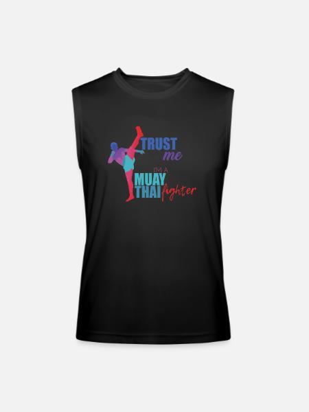 Muay Thai - Men’s Performance Sleeveless Shirt - black - Front