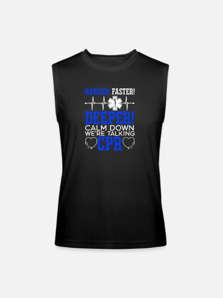 Calm Down We re Talking CPR - Men’s Performance Sleeveless Shirt - black - Front