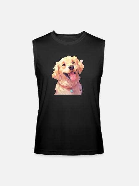 Golden Retriever Art - Men’s Performance Sleeveless Shirt - black