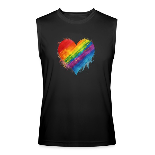 Watercolor Rainbow Pride Heart - LGBTQ LGBT Pride - Men’s Performance Sleeveless Shirt
