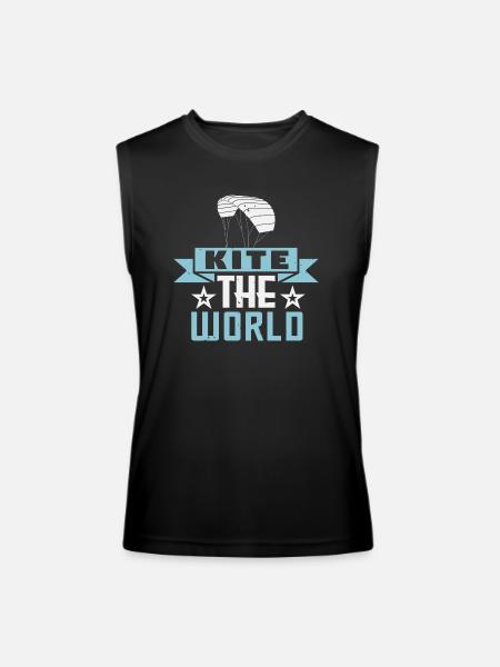 Kite The World - Men’s Performance Sleeveless Shirt - black