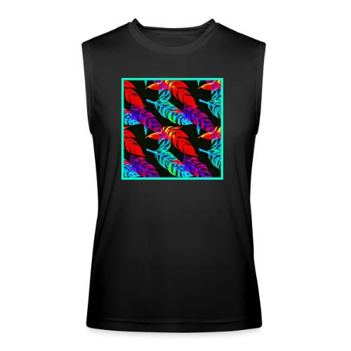 Neon Luminous Foliage Elegance - Men’s Performance Sleeveless Shirt