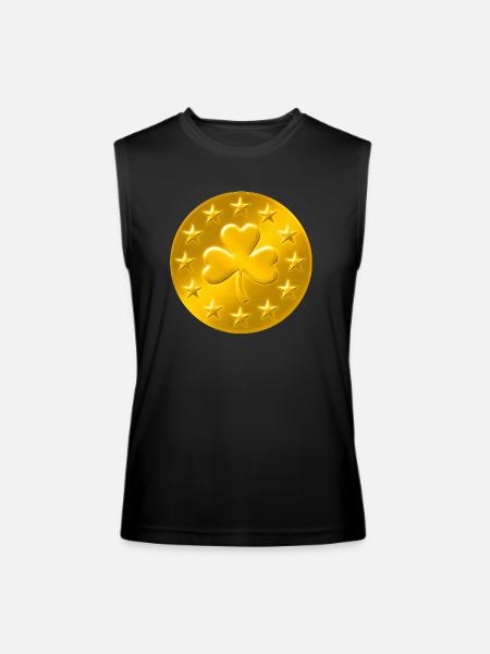 Lucky Shamrock Coin - Men’s Performance Sleeveless Shirt - black