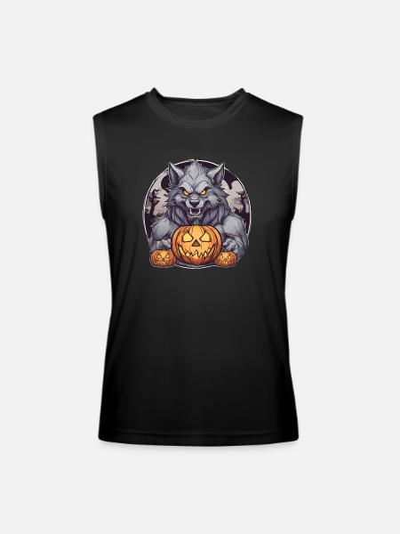 Halloween Werewolf Pumpkin - Men’s Performance Sleeveless Shirt - black