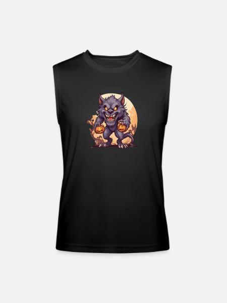 Halloween Werewolf Pumpkin - Men’s Performance Sleeveless Shirt - black