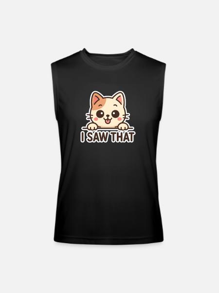 i saw that cat - Men’s Performance Sleeveless Shirt - black