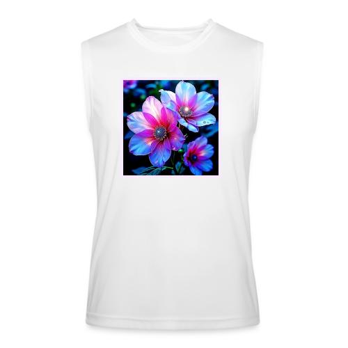 Neon Bloom Flower Magic Glow Design - Men’s Performance Sleeveless Shirt